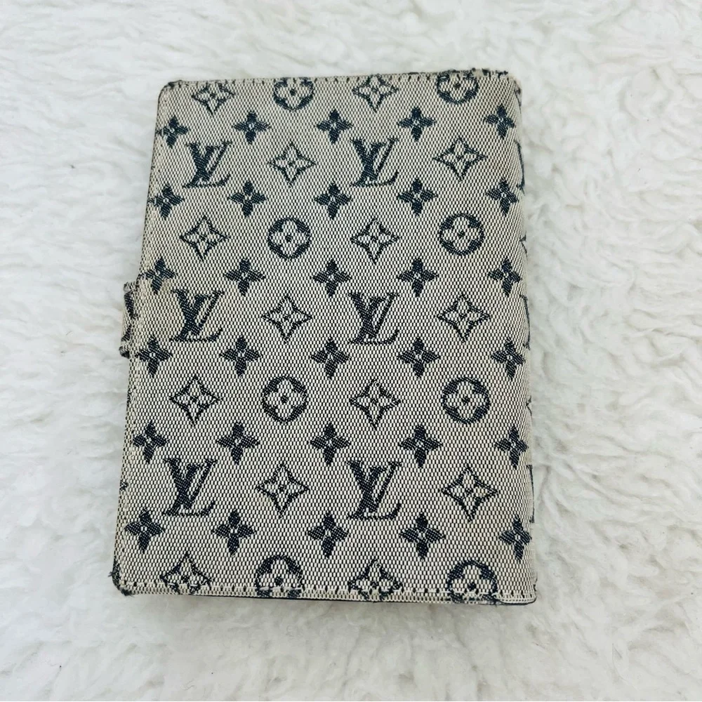 Louis Vuitton Mini Lin Monogram Canvas Leather Agenda Memo Book Cover w/ LVnotes - Picture 2 of 16